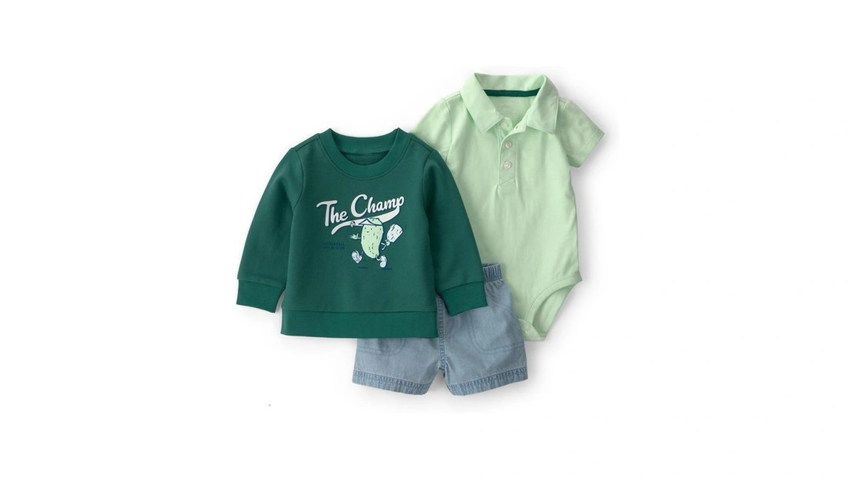 Carter's Boy 3-piece Short Set, Pickle Green, Nb