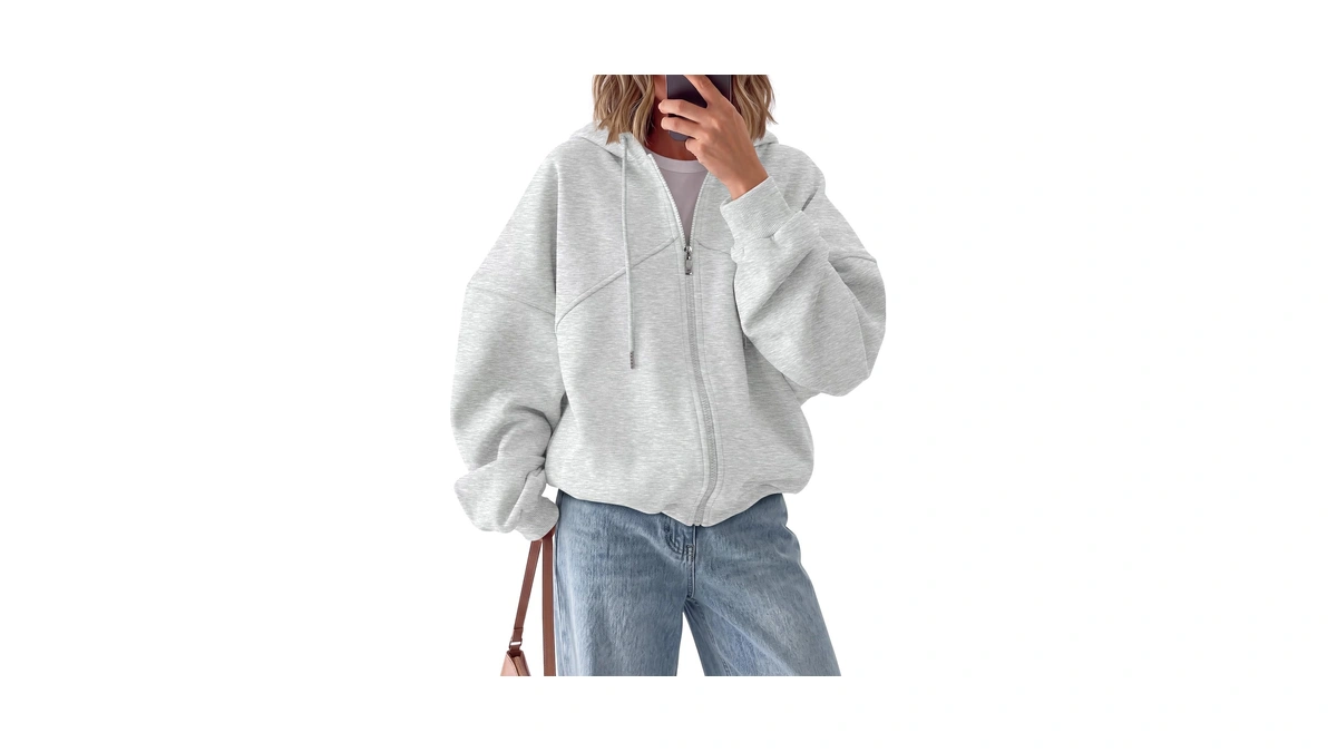 Trendy Queen Women’s Full Zip Up Hoodies Fleece Oversized Sweatshirts
