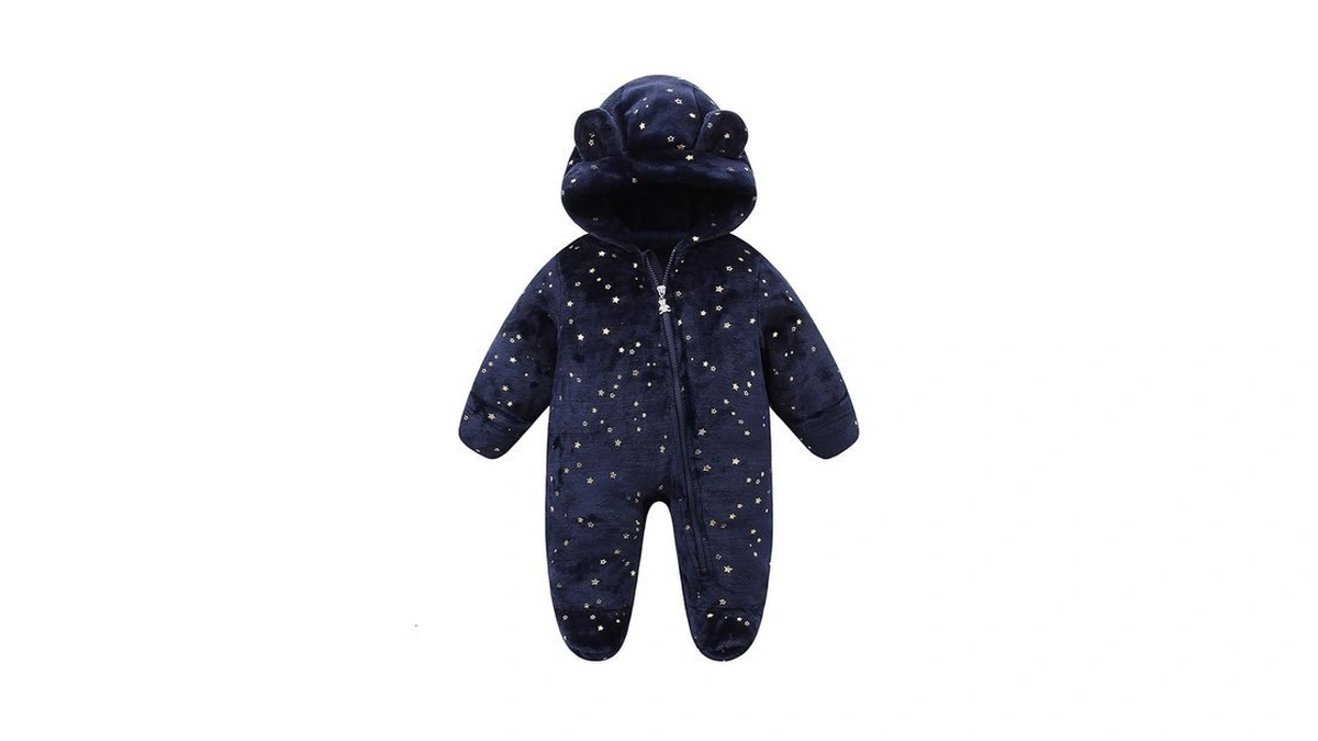 Wytbaby Baby Fleece Snowsuit For Fall 0-3 Months Blue