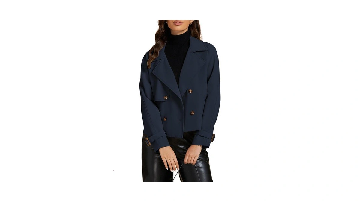 Luvamia Womens Jackets Retro Jacket Navy Blue Jacket For Women