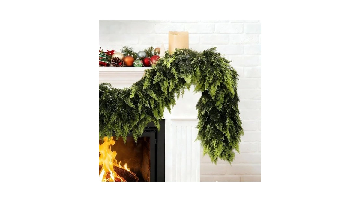 Cedar Garland, 1 Pack 6 Ft Real Touch Christmas Greenery