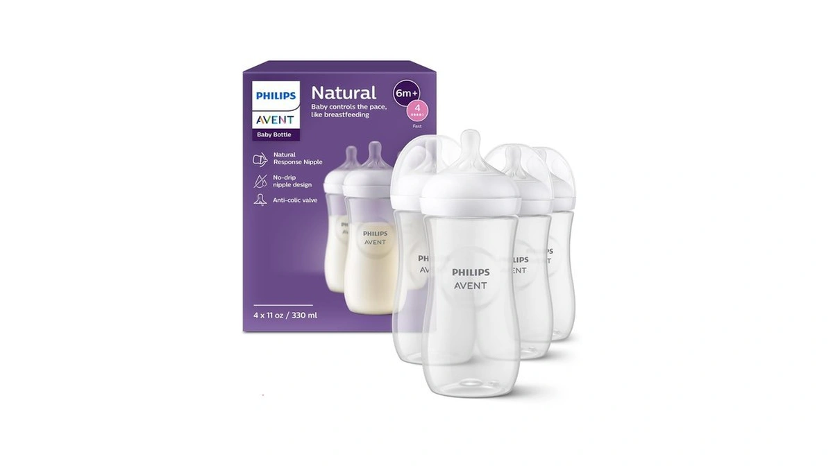 Philips Avent Natural Baby Bottles, Fast Flow, 11 Oz, Bpa-free,
