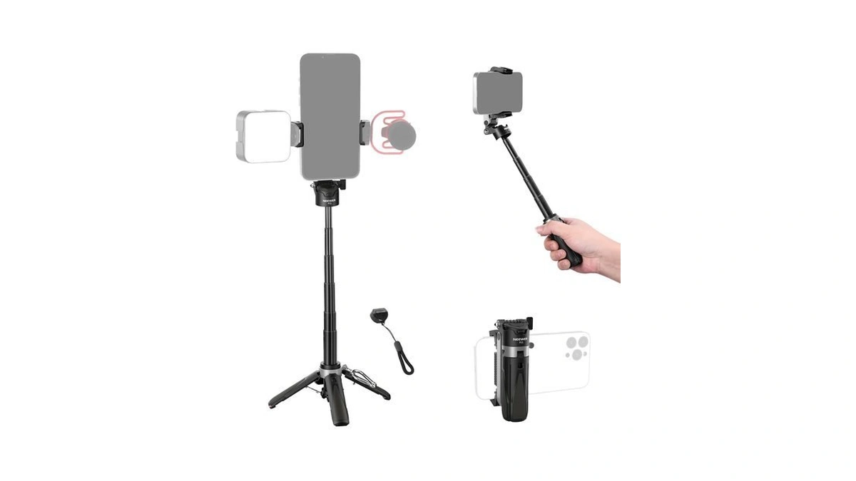 Neewer Selfie Stick With Detachable Bluetooth Remote Shutter, Lightweight Foldable