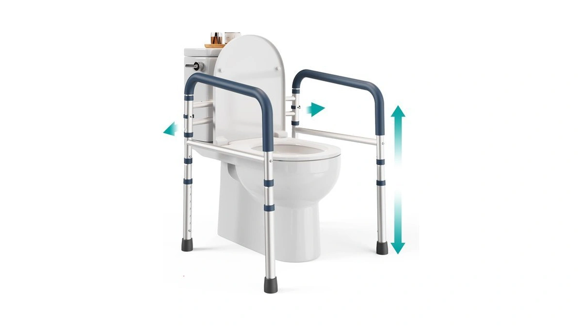 Pelegon Toilet Safety Rails (350 Lb) - Adjustable Toilet Safety