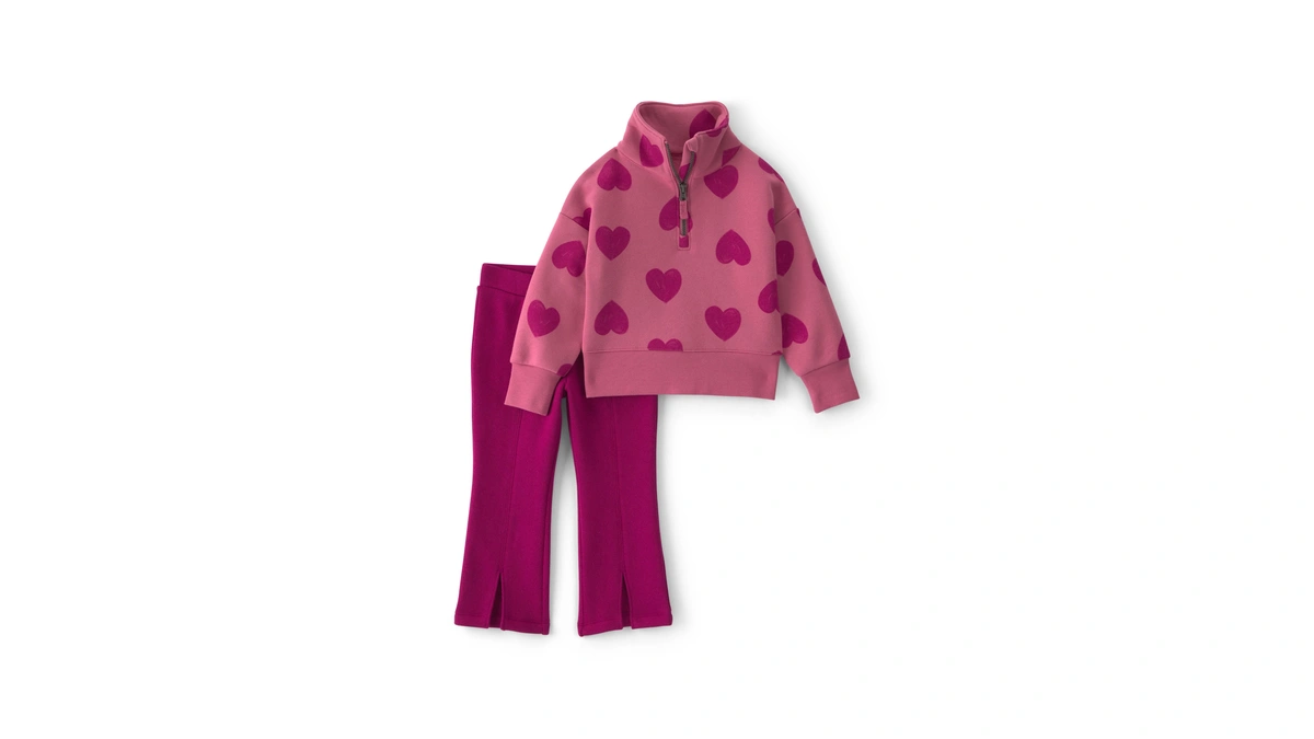 Carter's Girl 2-piece Pant Set, Red Pink Heart, 3m