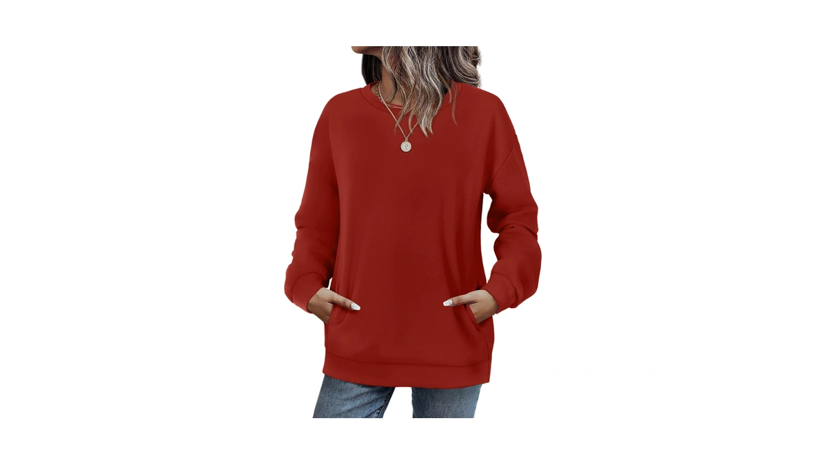 Winter Clothes For Women Fashion Crewneck Sweatshirts Fall Outfits Red