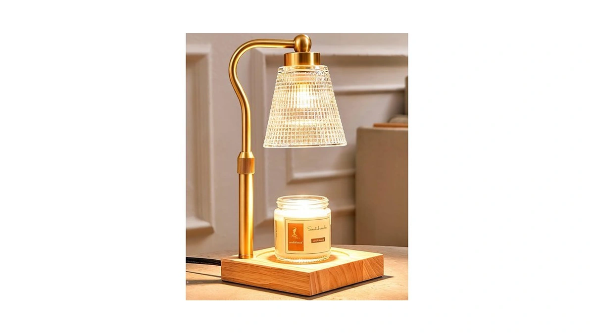 Height Adjustable Candle Warmer Lamp With Timer, 3 Dimmable Wax