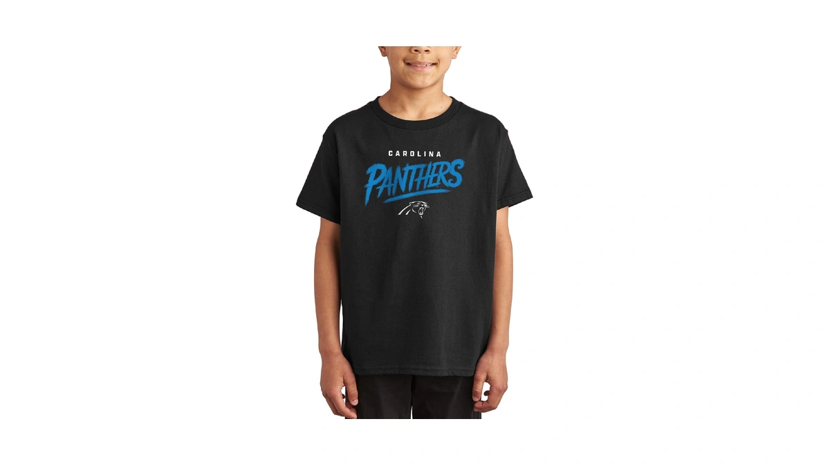Junk Food Nfl - Carolina Panthers Wild Brush Kids Ss