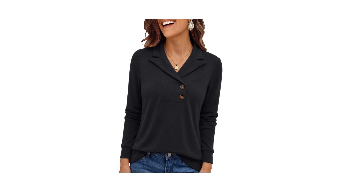 Lillusory Womens Long Sleeve Top Business Casual V Neck Sweater