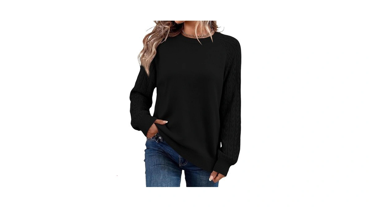Wiholl Lightweight Sweaters For Women Cozy Crew Neck Casual Knit