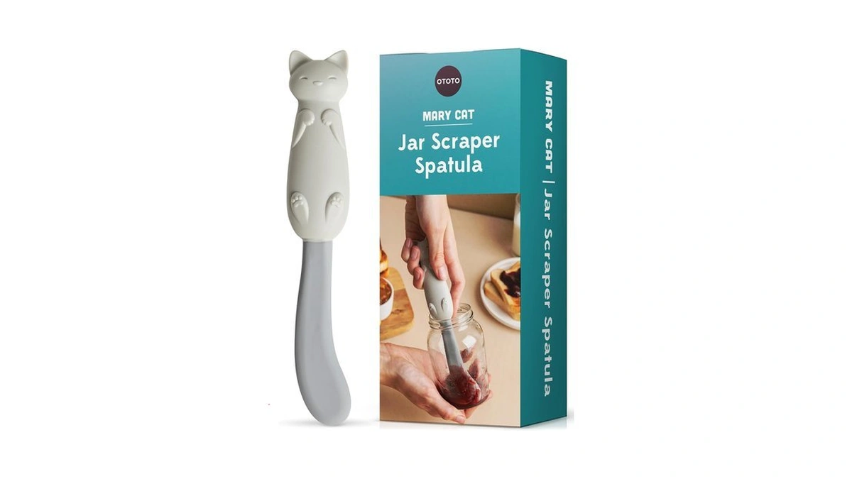 Ototo Jar Scraper Spatula - Silicone Scraper, Cute Kitchen Accessories,