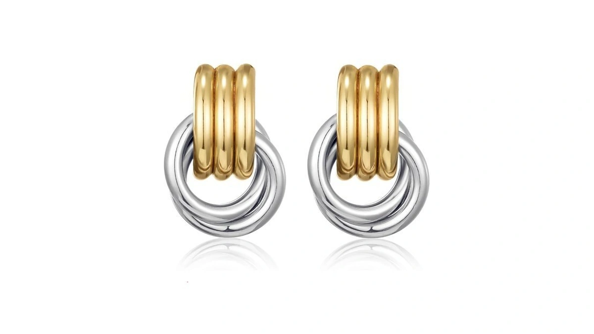 Trwwell Chunky Gold Silver Knot Earrings For Women Trendy Link