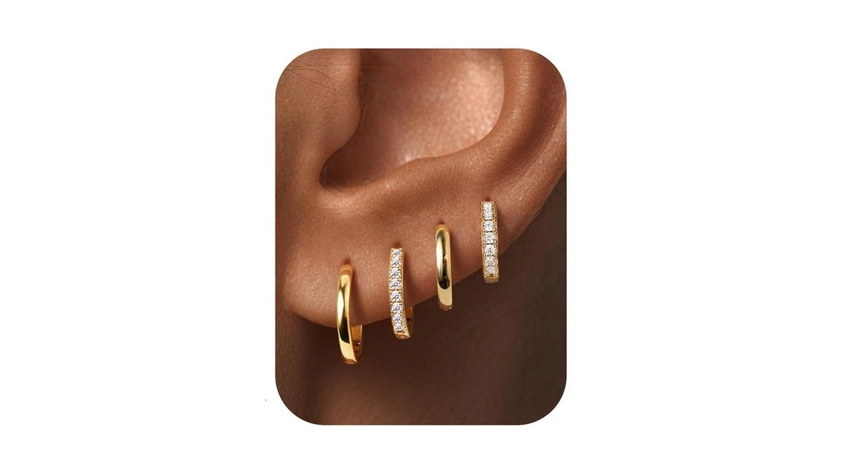 M Mooham Huggie Hoop Earrings For Women Teen Girls, Hypoallergenic