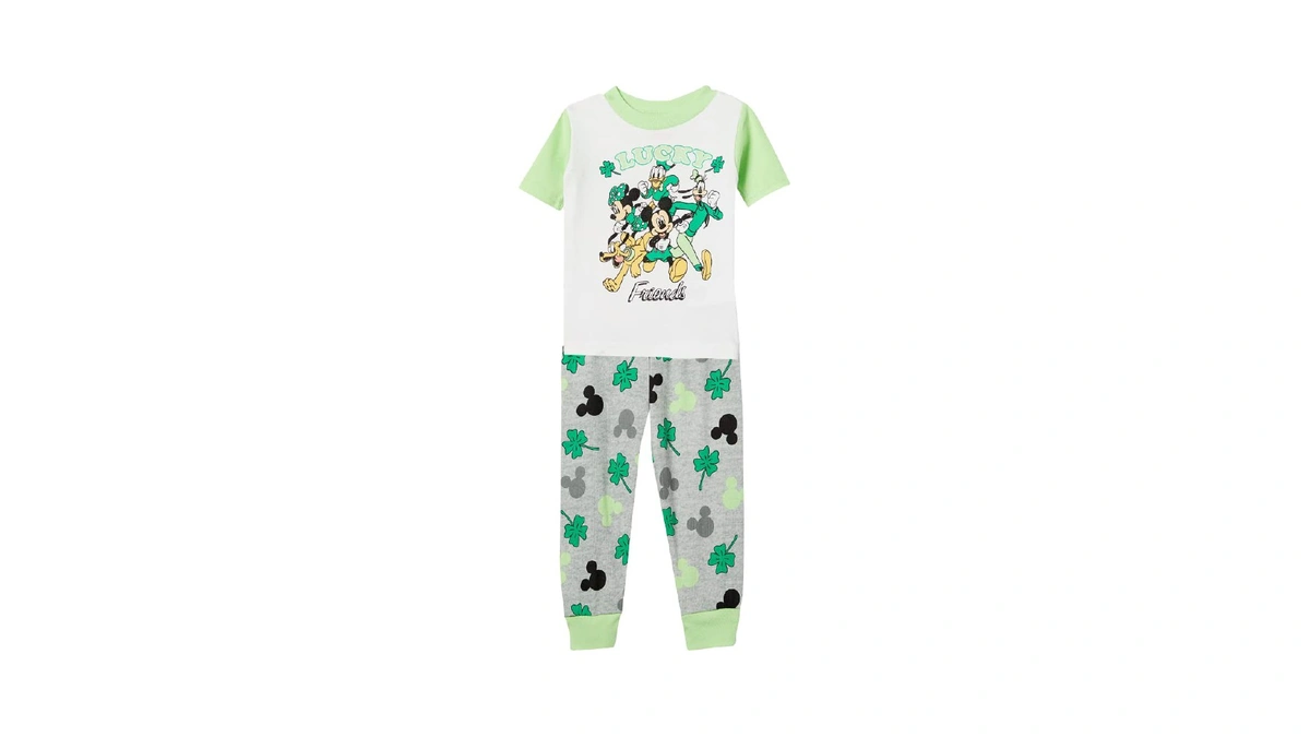 Disney Unisex-child 2-piece Snug-fit Cotton Holiday Pajama Set, Soft &