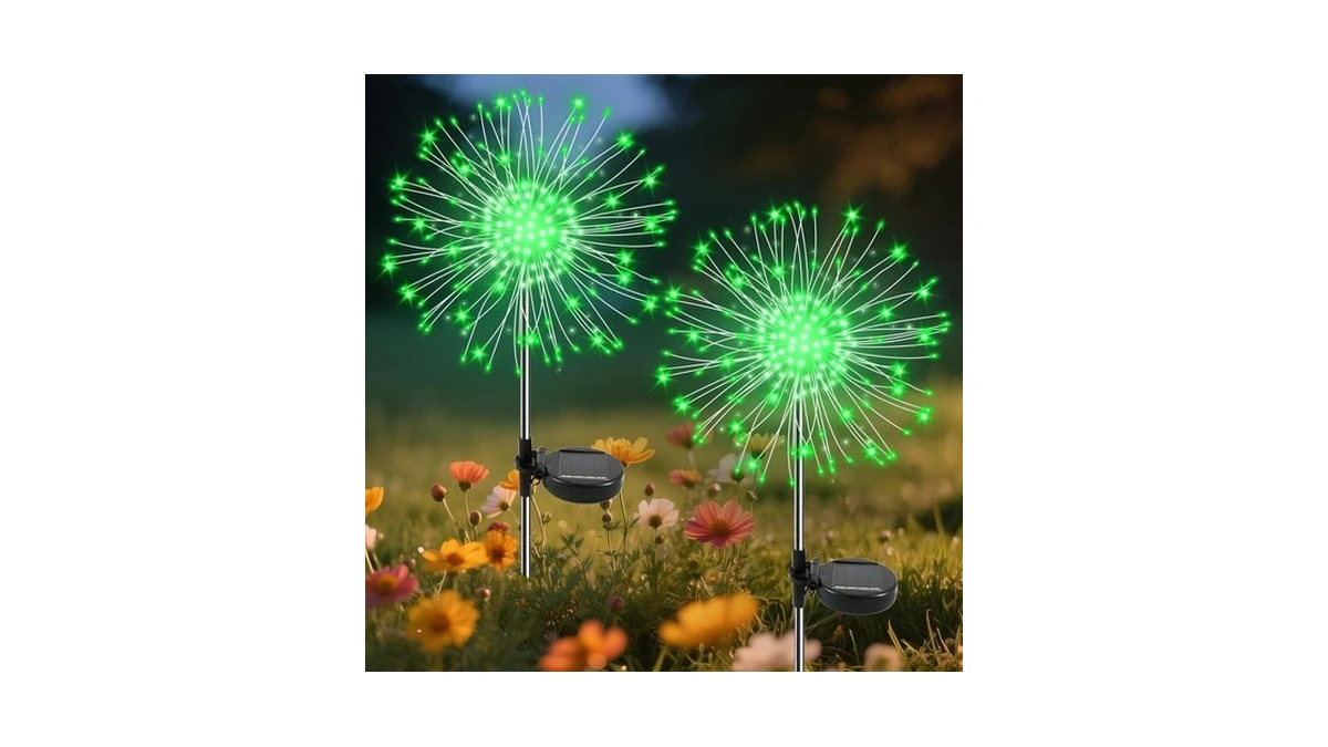 Solar Garden Lights Outdoor, Solar Firework Fairy Lights Garden Decor