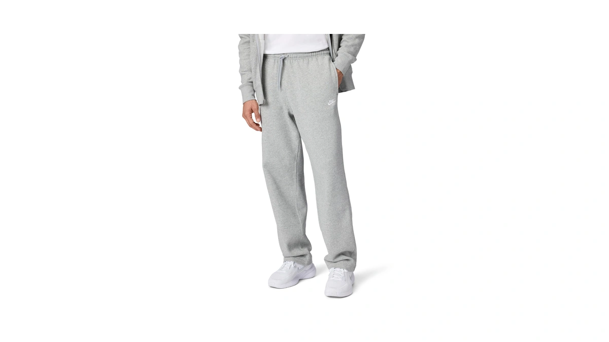 Nike Men's Club Open Hem Brushed Fleece Pants, Dark Grey