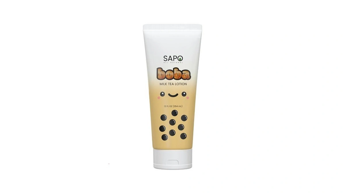 Sapo All Natural Boba Milk Tea Body Lotion, Caramel Scent,
