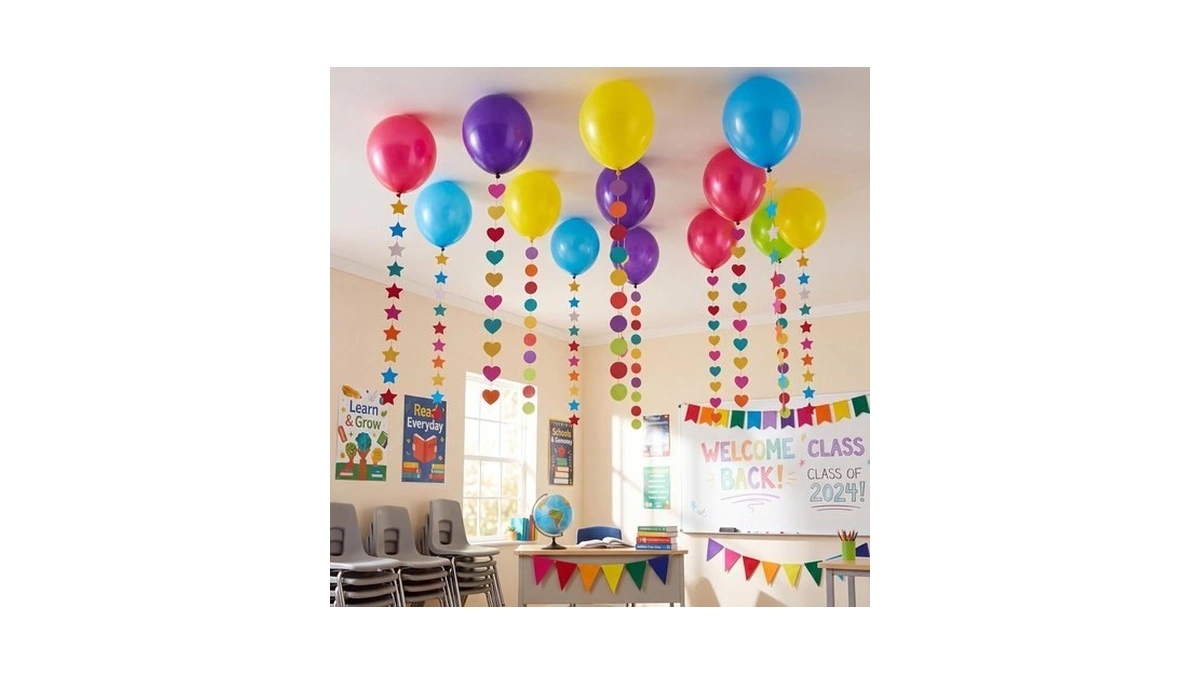 Teyva Daily 12 Sets Colorful Back To School Balloon Hanging
