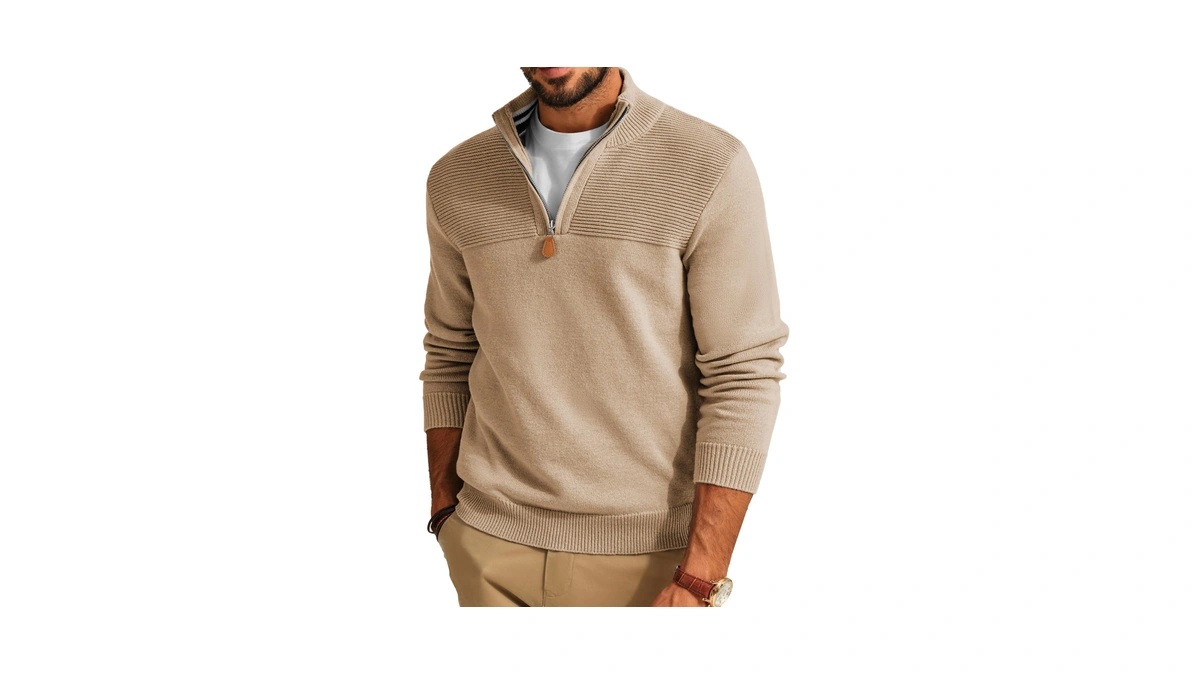 Pj Paul Jones Mens Sweater Quarter Zip Mock Neck Pullover