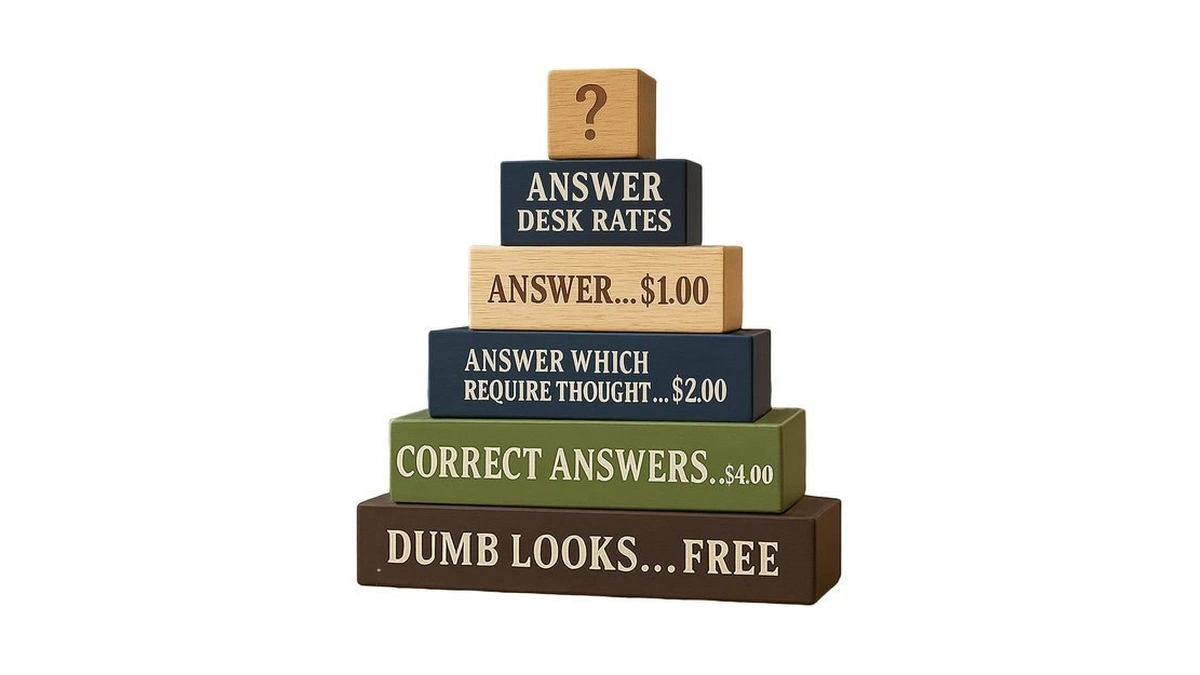 Answer Desk Rates Sign Funny Office Desk Decor, Gift For
