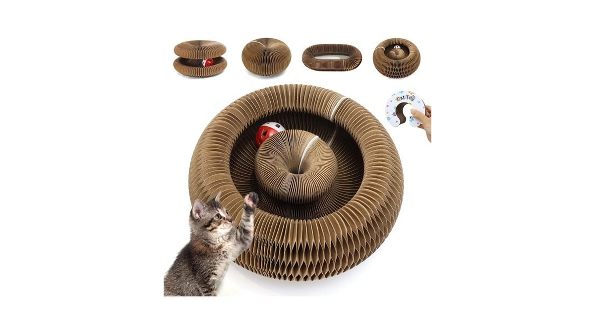 Petsweet Magic Organ Cat Scratcher Cardboard, Foldable Scratching Board, Interactive