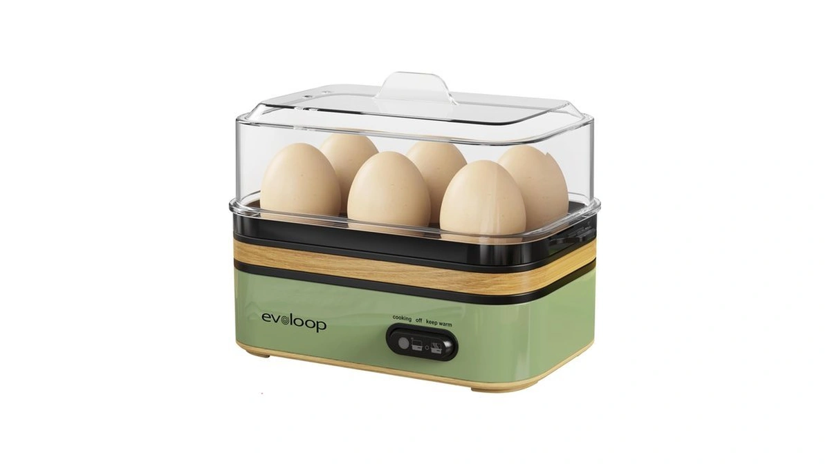 Evoloop Rapid Egg Cooker Electric 6 Eggs Capacity, Soft, Medium,