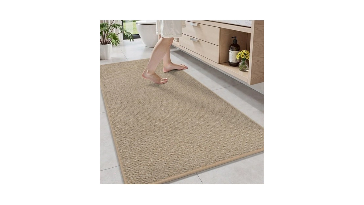 Amoami Thin Bath Mat, Super Absorbent Bath Mats For Bathroom,