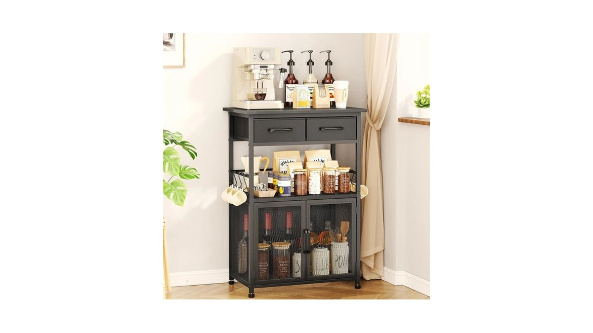 Swtymiki Coffee Bar Cabinet With Drawer - Coffee Stand Station
