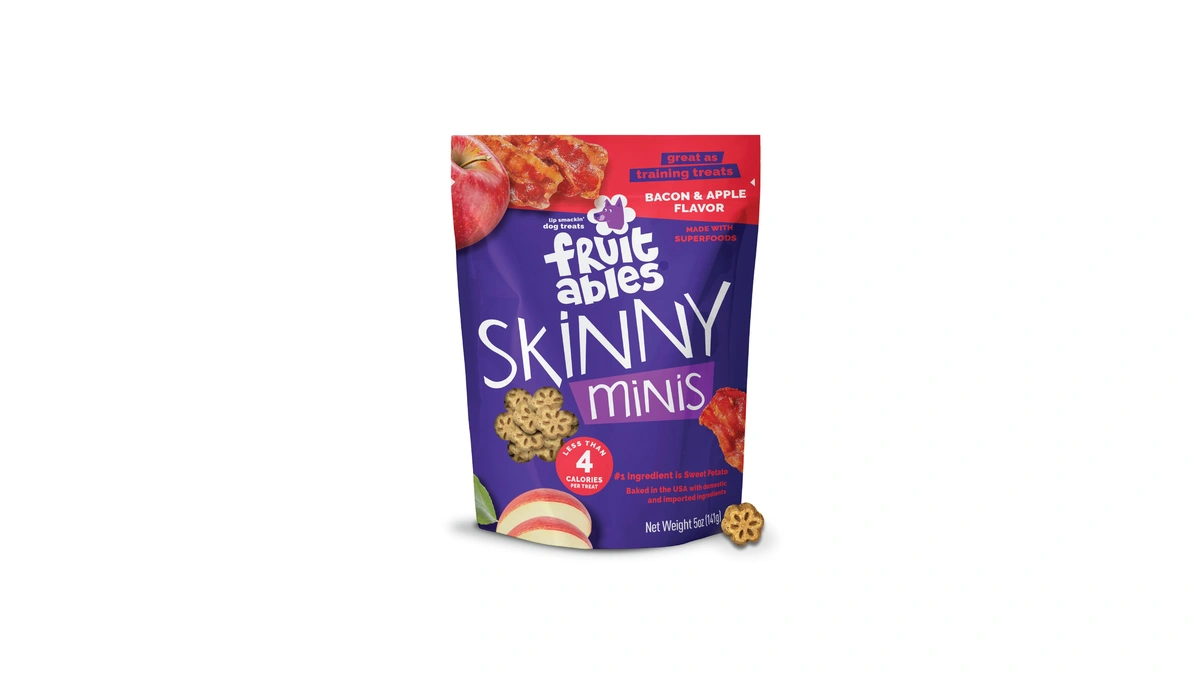 Fruitables Skinny Mini Dog Treats, Training Treats, Bacon & Apple,