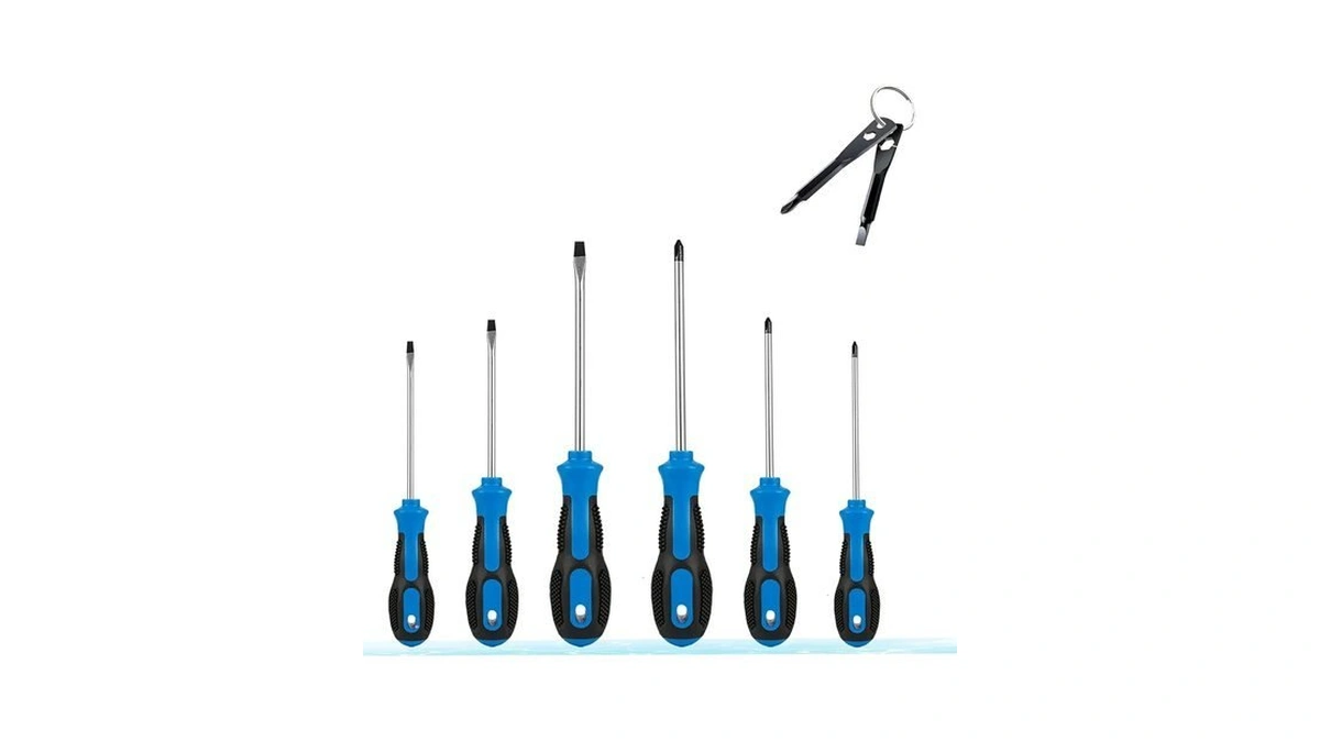 Screwdriver Set : 6-piece Magnetic Screwdriver Set With 4-in-1 Keychain