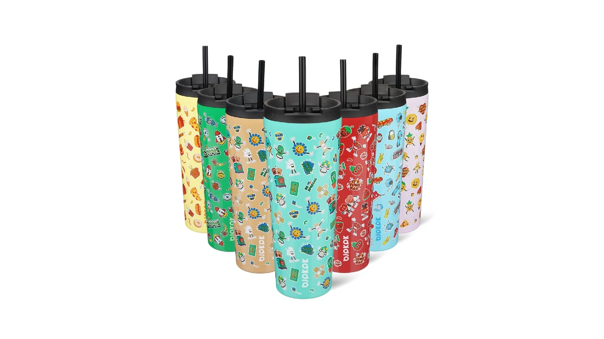 Bjpkpk 26 Oz Coffee Tumbler With Straw, Insulated Stainless Steel