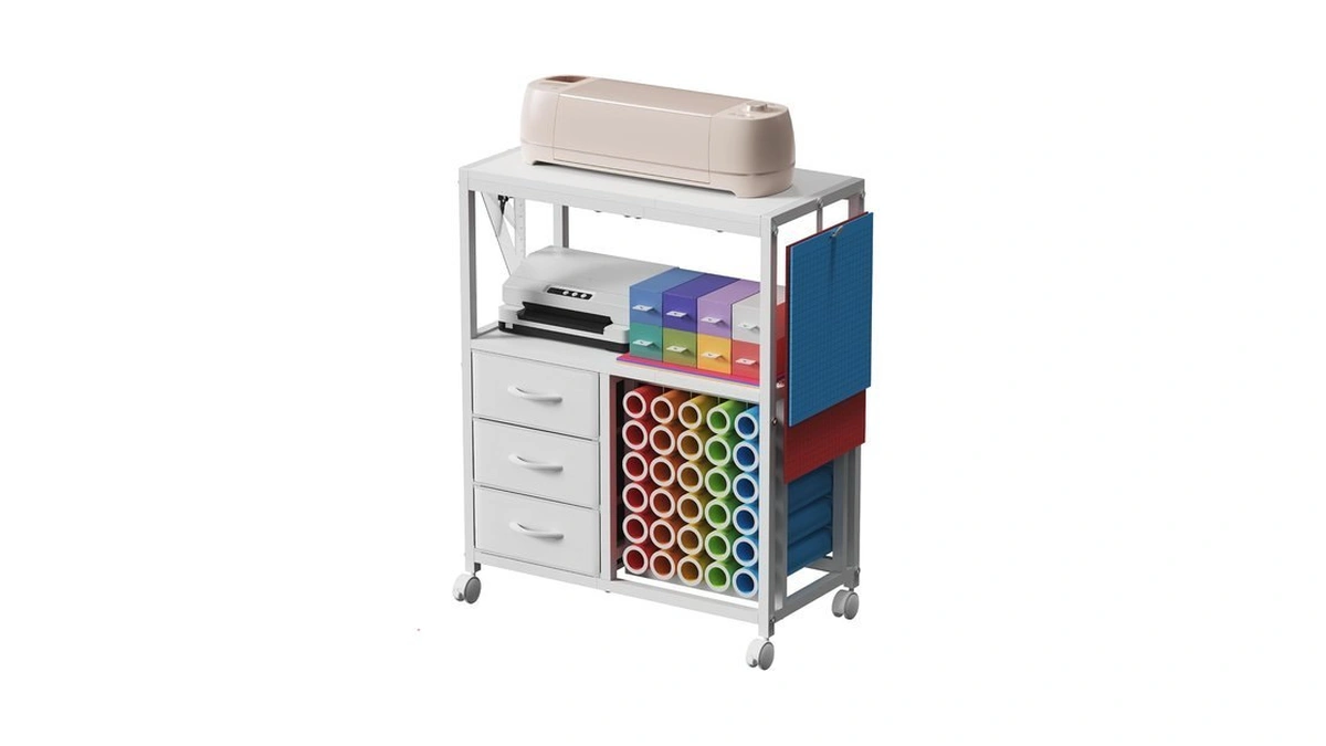 30 Vinyl Roll Holders For Cricut Cart, Rolling Craft Cart