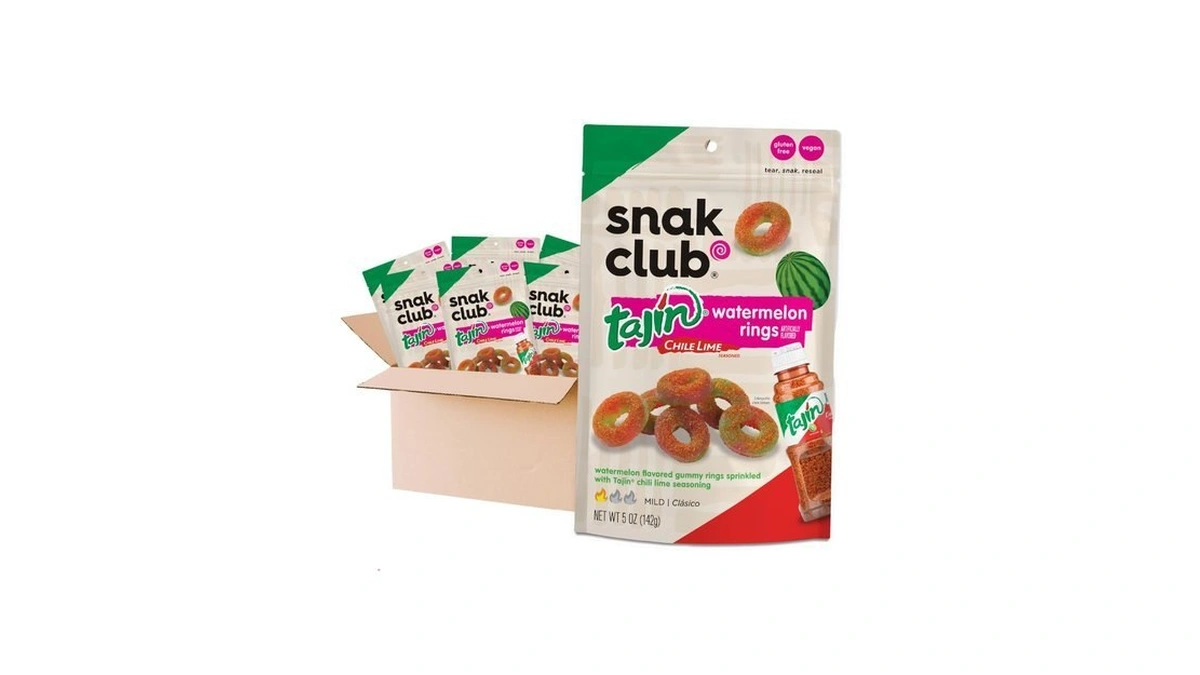 Snak Club Tajin Watermelon Rings Gummy Candy, Fruit Candy Gummies