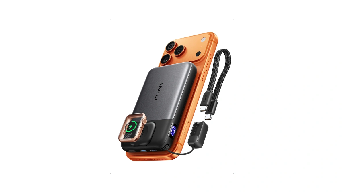 Iniu For Magsafe Qi2.2 25w Portable Charger, 10000mah Apple Watch