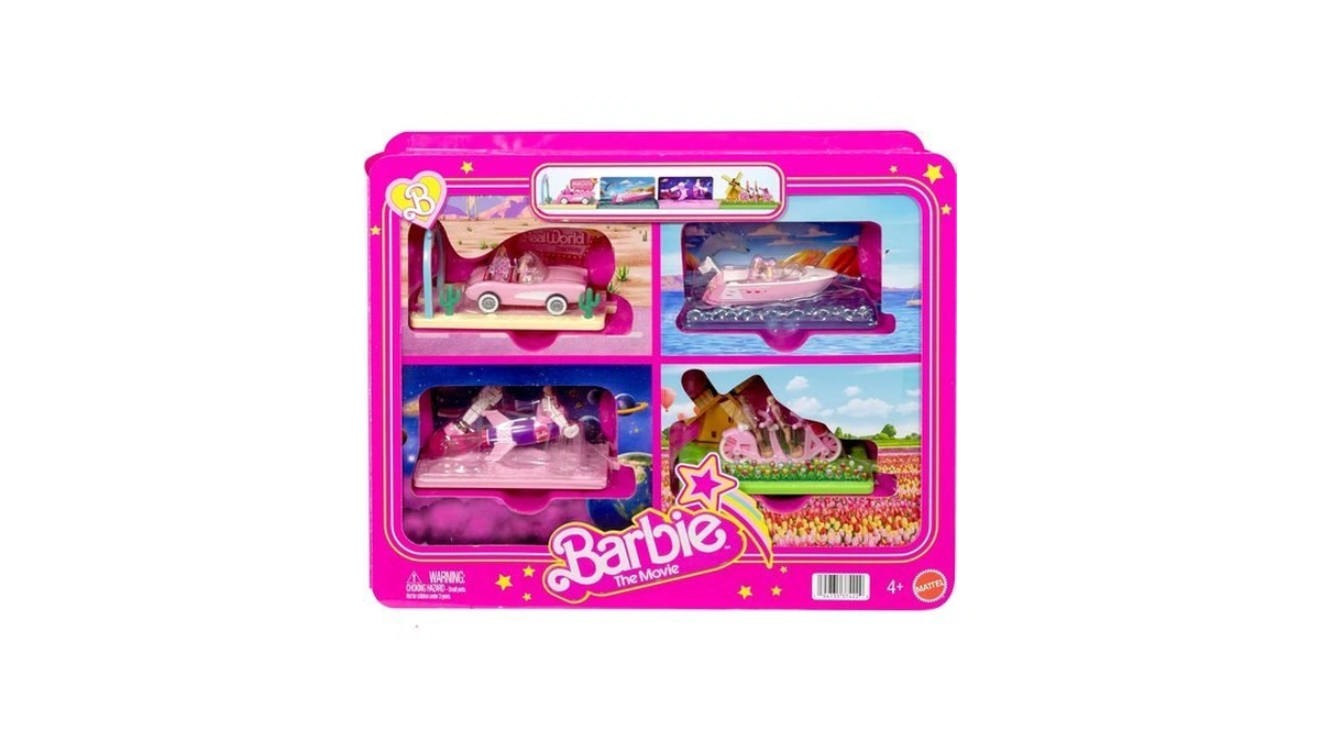 Barbie Mini Land Movie-inspired Vehicle Collection, Includes 8 1.5-inch Dolls
