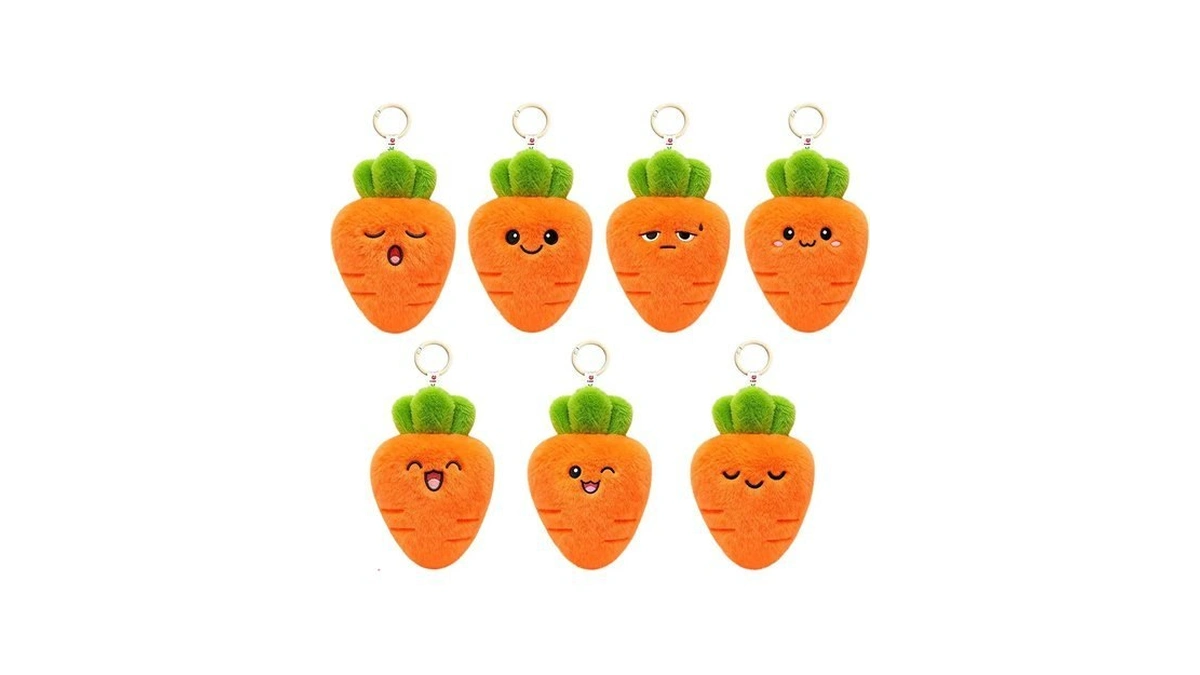 Ausener Weekie Wonders Emotional Carrot Support Plush Bag Charm, Soft