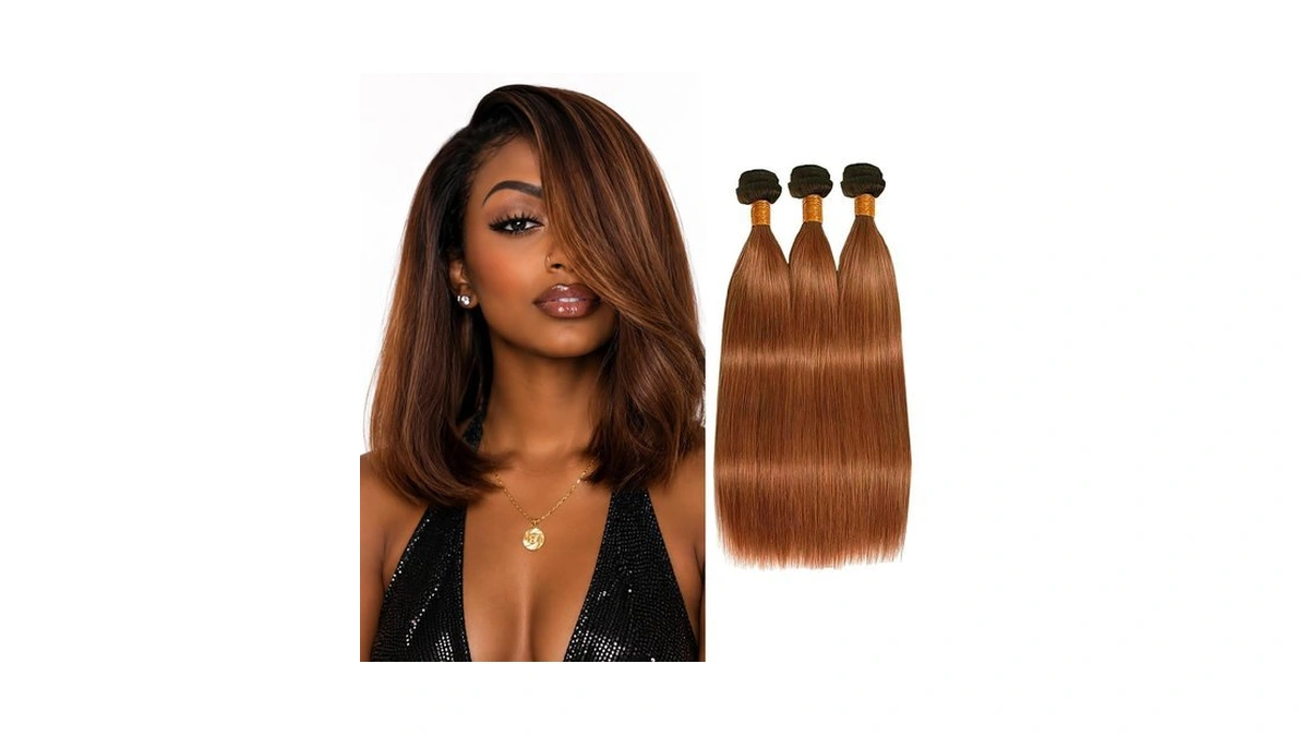 T1b/30 Straight Human Hair Bundles 10 12 14 Inch Ombre
