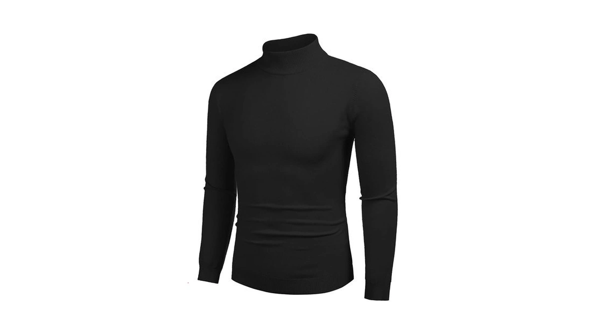 Coofandy Men's Slim Fit Mock Turtleneck Pullover Sweater Casual Basic