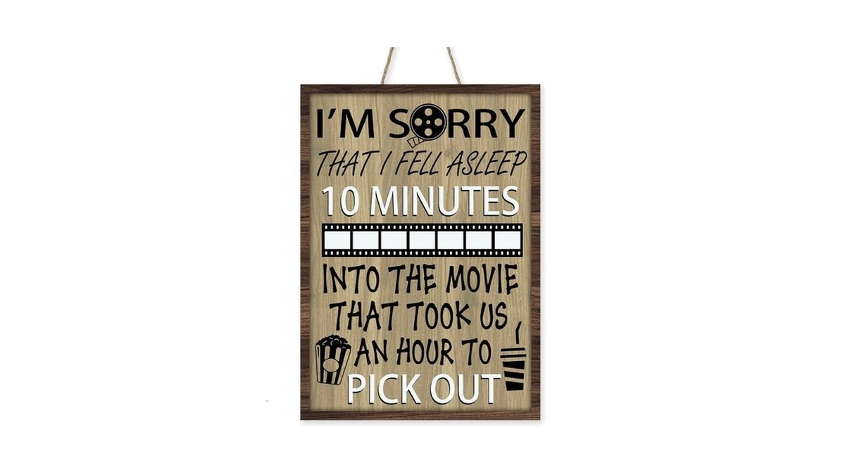 Bolisom Funny Cinema Movie Night Front Door Sign, Vintage Film