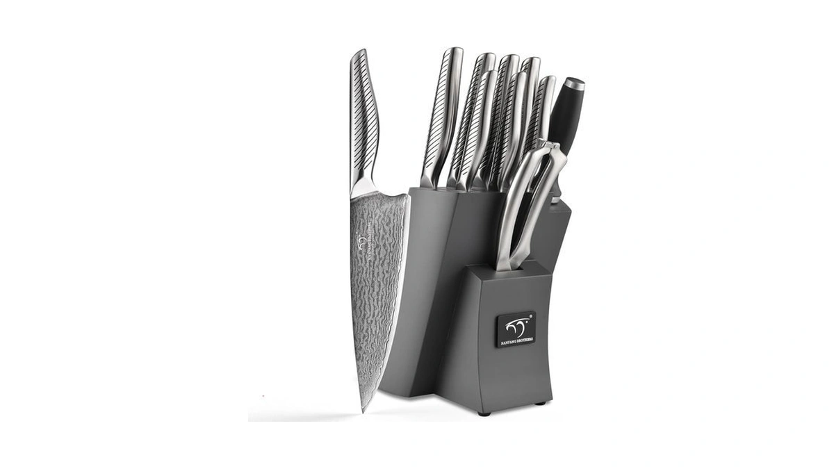 Nanfang Brothers® 10 Pieces Damascus Kitchen Knife Set, High Carbon