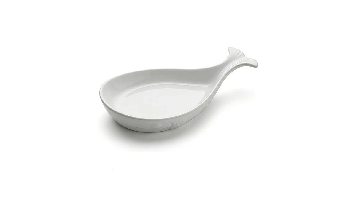 White Ceramic Whale Spoon Rest For Kitchen Counter