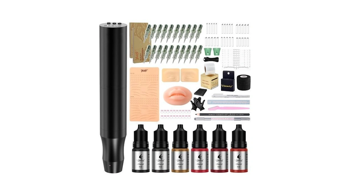 Ybeauty Beginners Microblading Tattoo Gun Kit, Professional Cordless Tattoo Pen