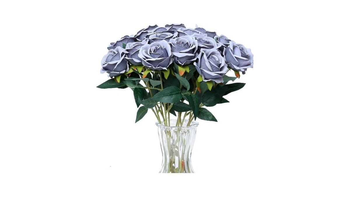 Situmeizi 15pcs Artificial Roses Silk Flowers Fake Roses Realistic Bouquet