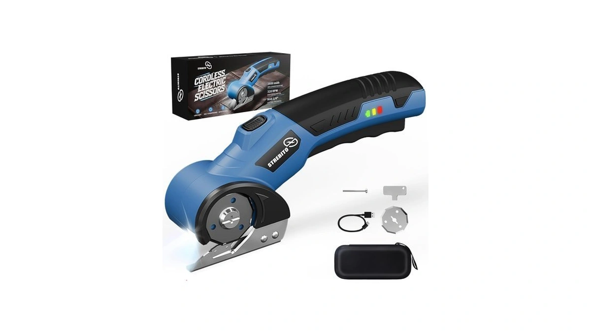 Strebito Cordless Electric Scissors, 4v Electric Box Cutter For Cardboard