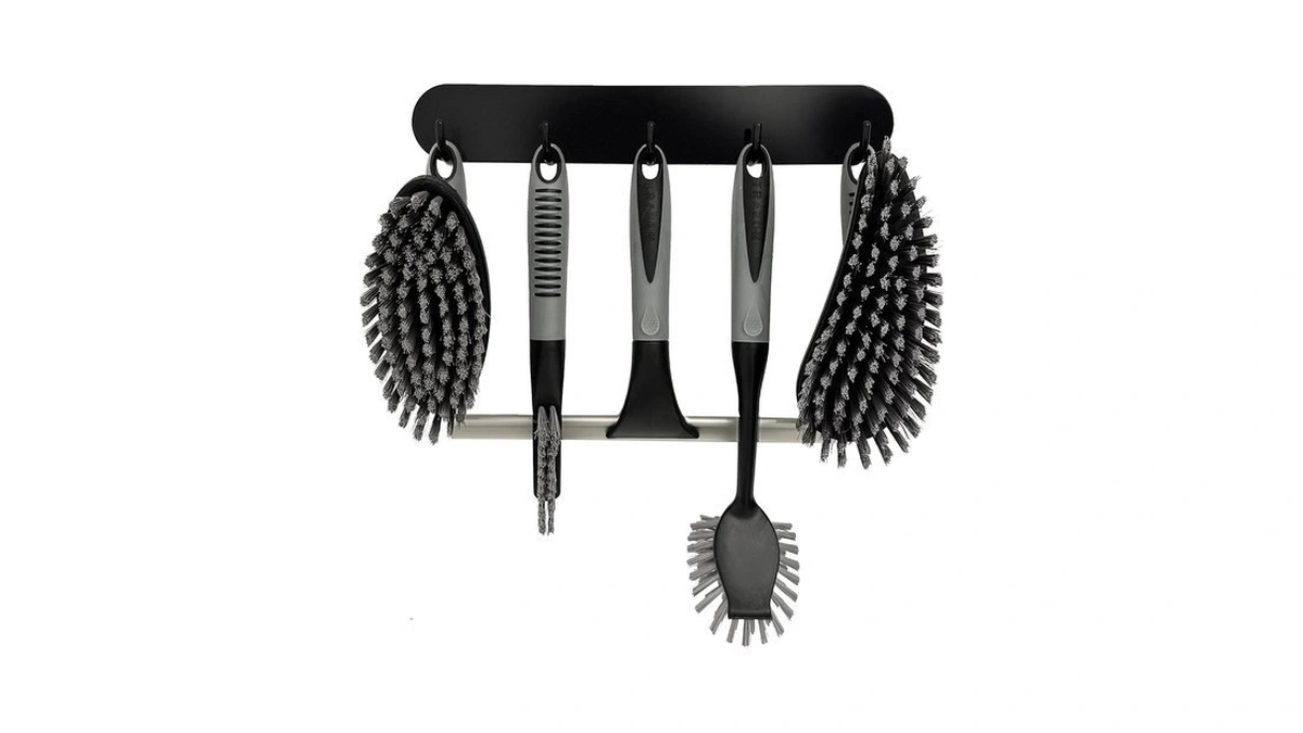Scrub Brush Set Of 6 Pcs - Cleaning Shower Scrubbers