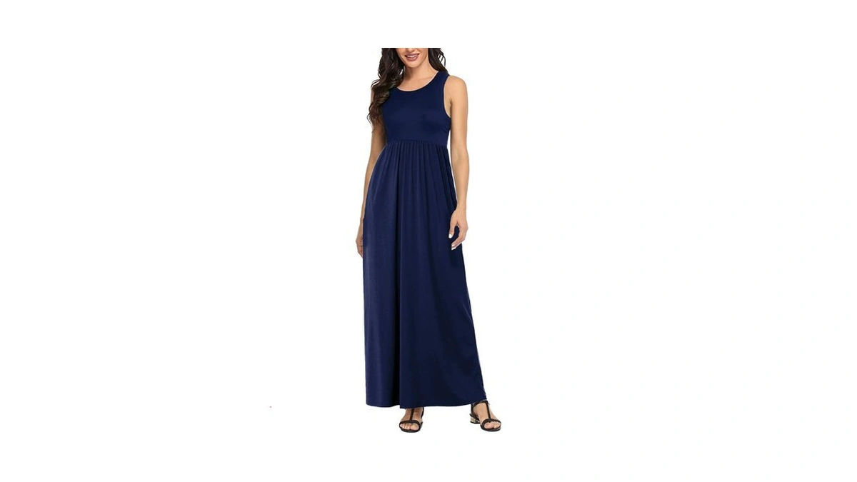 Lacavocor Womens Summer Maxi Dress Tank Top Sleeveless Long Dresses,xx-large,p2-solid
