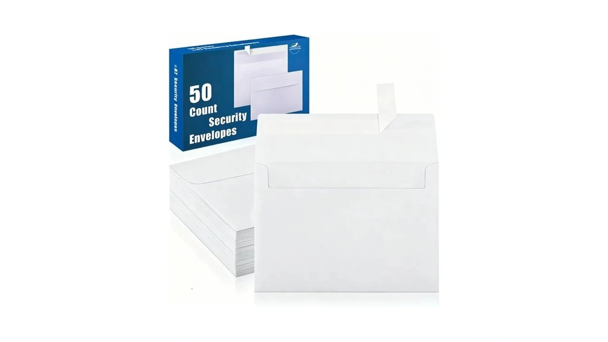 50 Pack 5x7 White Envelopes, Self Seal Mailing Envelopes For