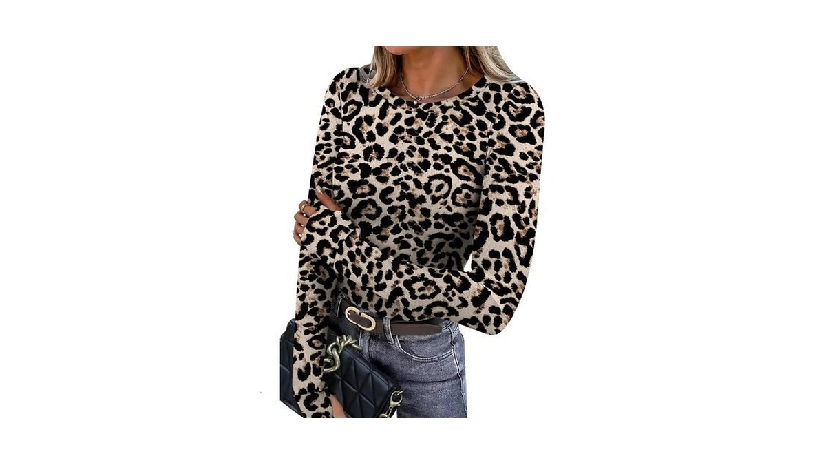 Winter Clothing For Women Light Fleece Slim Fit Leopard Print