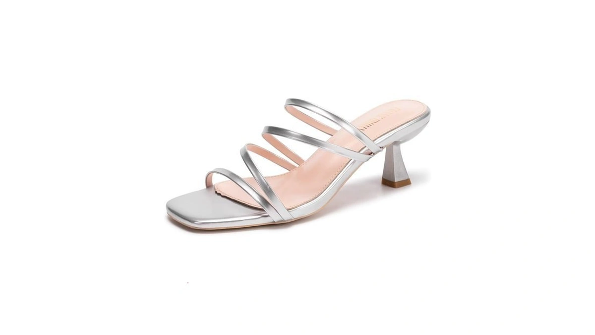 Frank Mully Women's Strappy Heels Comfortable Kitten-heels Sandals Square Open