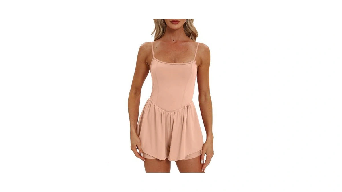 Beaully Women's Summer Sleeveless Athletic Rompers 6110 Light Pink L